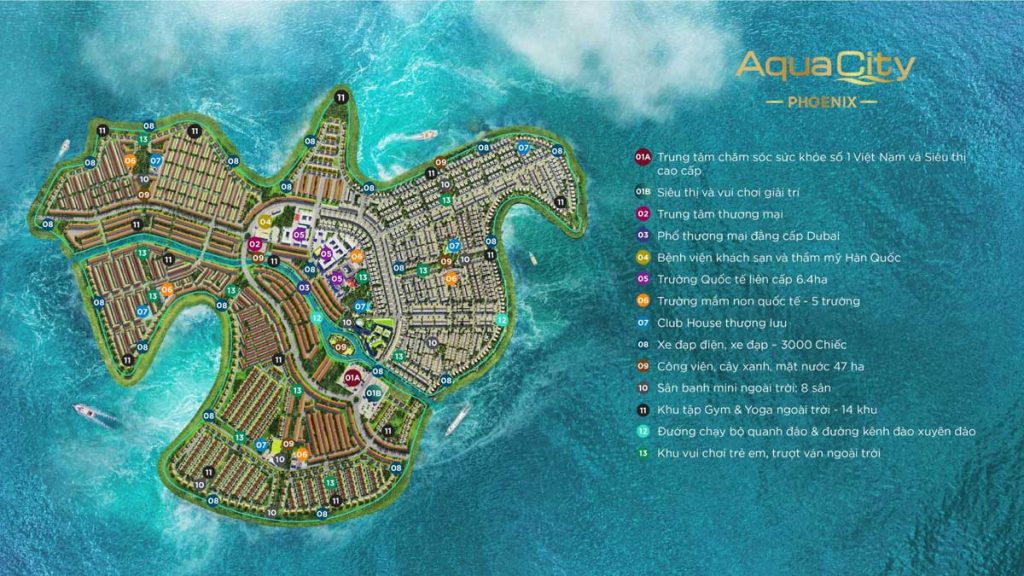Aqua City có những phân khu nào?